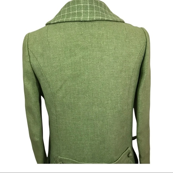 Vintage Pickfair Place Women’s small Union Made Green Check Wool Coat Union Made - Picture 7 of 12